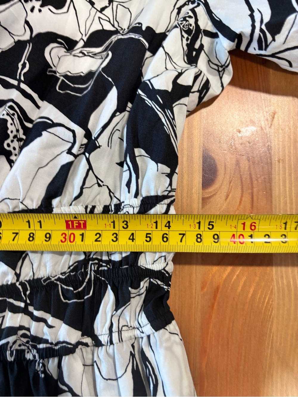 Anthropologie Black & White Floral Tiered Midi Dress - Picture 6 of 7